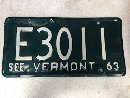 1963 See VERMONT License Plate E3011