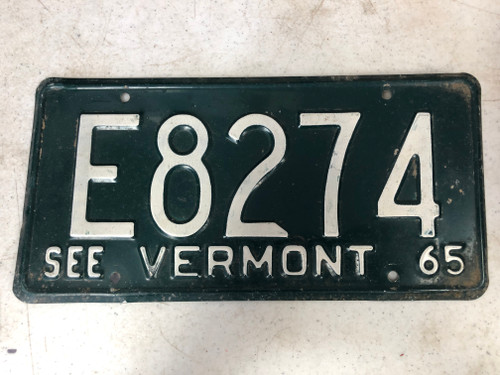 1965 See VERMONT License Plate E8274
