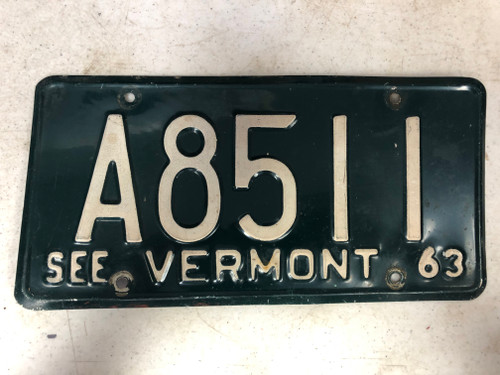 1963 See VERMONT License Plate A8511