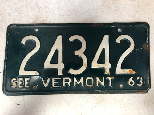 1963 See VERMONT License Plate 24342