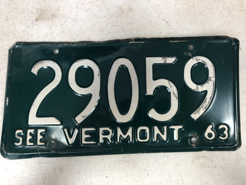 1963 See VERMONT License Plate 29059