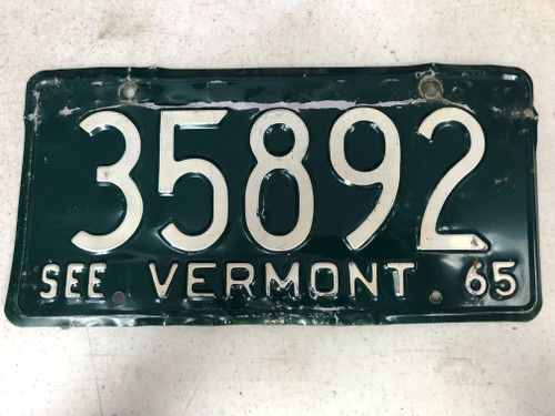1965 See VERMONT License Plate 35892