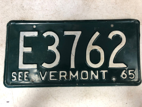 1965 See VERMONT License Plate E3762