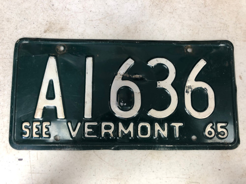 1965 See VERMONT License Plate A1636