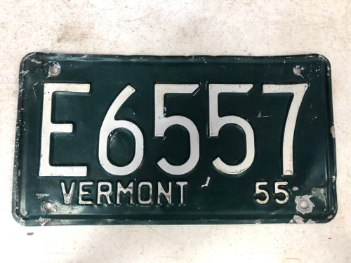 1955 VERMONT License Plate E6557