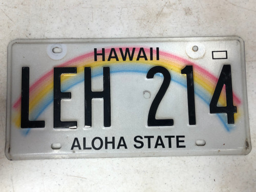 2008 HAWAII Aloha State License Plate LEH-214 Rainbow