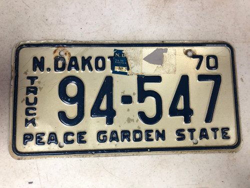 1970 NORTH DAKOTA Peace Garden State Truck License Plate 94-547