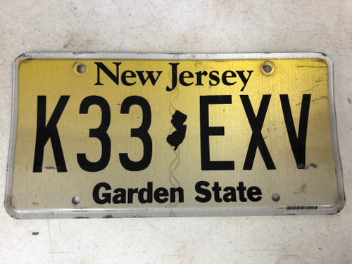 Expired NEW JERSEY Garden State License Plate K33-EXV