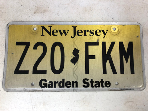 Expired NEW JERSEY Garden State License Plate Z20-FKM