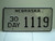 NEBRASKA 30 Day License Plate 1119