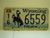 2000 WYOMING Bucking Bronco Truck License Plate 16 6559