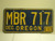 1971 OREGON License Plate MBR 717