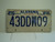 1997 ALABAMA Heart of Dixie License Plate 43DDW09