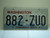 Washington Evergreen State License Plate 882 ZUO