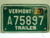 2002 VERMONT Trailer License Plate A75897