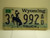 1997 Wyoming Truck License Plate 3 992 AD