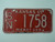 1965 KANSAS Midway USA License Plate SN 1758