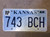 KANSAS Republic County License Plate 743-BCH