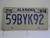 1997 ALABAMA Heart of Dixie License Plate 59BYK92