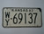 1963 KANSAS License Plate WY 69137