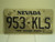 NEVADA Silver State License Plate 953 KLS
