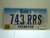 2007 IOWA License Plate 743 RRS