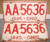PAIR 1965 Ohio License Plates AA 5636