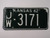 1962 KANSAS License Plate JW 3171