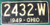 1949 Ohio License Plate Waffle 2432 W