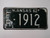 1962 KANSAS License Plate FR 1912