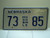 NEBRASKA Mobile Home License Plate 73 AGR 85