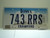 IOWA License Plate 743 RRS