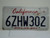 CALIFORNIA Lipstick License Plate 6ZHW302