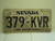 NEVADA Silver State License Plate 379 KVR
