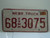 2002 NEBRASKA Commercial Truck License Plate 68 3075