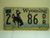 1998 WYOMING Bucking Bronco License Plate 2 86 DR