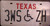 Texas 3WSZH Wheelchair Handicapped License Plate