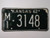 1962 KANSAS License Plate MI 3148