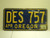 1973 OREGON License Plate DES 757