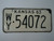 1963 KANSAS License Plate WY 54072