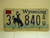 1999  WYOMING Bucking Bronco License Plate 3 840 AU