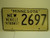 MINNESOTA New Vehicle In Transit License Plate 2697