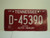 2007 TENNESSEE Auto Dealer License Plate 45390 D