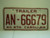 NORTH CAROLINA Trailer License Plate AN 66679