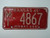 1965 KANSAS Midway USA License Plate MI 4867