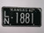 1962 KANSAS License Plate LN 1881