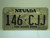 NEVADA Silver State License Plate 146 CJJ
