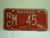 1974 KANSAS License Plate RC M 45