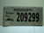 MISSISSIPPI Antique Car License Plate 209299