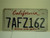 CALIFORNIA Lipstick License Plate 7AFZ162